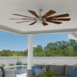 Harbor Breeze Henderson 72-in Galvanized with Rustic Weathered Oak Blades LED Covered Outdoor Ceiling Fan With Light and Remote Control Included 10 -Blade