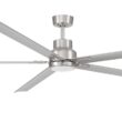 Harbor Breeze Cando 96-in Brushed Nickel with Matte Silver Blades Adjustable White LED Uncovered Outdoor Ceiling Fan With Light and Wall Control Included 5 -Blade