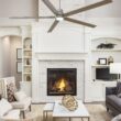 Harbor Breeze Cando 96-in Brushed Nickel with Matte Silver Blades Adjustable White LED Uncovered Outdoor Ceiling Fan With Light and Wall Control Included 5 -Blade