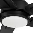 Harbor Breeze Cando 96-in Matte Black with Matte Black Blades Adjustable White LED Uncovered Outdoor Ceiling Fan With Light and Wall Control Included 5 -Blade