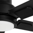 Harbor Breeze Cando 96-in Matte Black with Matte Black Blades Adjustable White LED Uncovered Outdoor Ceiling Fan With Light and Wall Control Included 5 -Blade