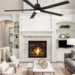Harbor Breeze Cando 96-in Matte Black with Matte Black Blades Adjustable White LED Uncovered Outdoor Ceiling Fan With Light and Wall Control Included 5 -Blade