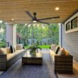 Harbor Breeze Cando 96-in Matte Black with Matte Black Blades Adjustable White LED Uncovered Outdoor Ceiling Fan With Light and Wall Control Included 5 -Blade