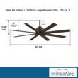 Minka Aire Xtreme H2O 52-in Oil Rubbed Bronze with Oil Rubbed Bronze Blades Uncovered Outdoor Ceiling Fan Without Light and Remote Control Included 8 -Blade