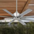 Minka Aire Xtreme H2O 52-in Brushed Nickel Wet with Silver Blades Uncovered Outdoor Ceiling Fan Without Light and Remote Control Included 8 -Blade