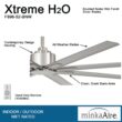 Minka Aire Xtreme H2O 52-in Brushed Nickel Wet with Silver Blades Uncovered Outdoor Ceiling Fan Without Light and Remote Control Included 8 -Blade