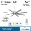 Minka Aire Xtreme H2O 52-in Brushed Nickel Wet with Silver Blades Uncovered Outdoor Ceiling Fan Without Light and Remote Control Included 8 -Blade
