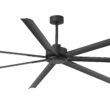 Breezary 8 ft HVLS Oversized Industrial 96-in Matte Black with Matte Black Aluminum Blades Ceiling Fan Without Light and Remote Control Included 7 -Blade