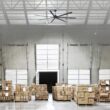 Breezary 8 ft HVLS Oversized Industrial 96-in Matte Black with Matte Black Aluminum Blades Ceiling Fan Without Light and Remote Control Included 7 -Blade