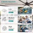 Breezary HVLS Oversized Industrial 120-in Matte Black with Black Aluminum Blades Ceiling Fan Without Light and Remote Control Included 6 -Blade