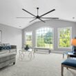 Breezary HVLS Oversized Industrial 120-in Matte Black with Black Aluminum Blades Ceiling Fan Without Light and Remote Control Included 6 -Blade