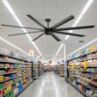 Breezary Industrial HVLS Commercial 100-in Matte Black with Black Aluminum Blades Ceiling Fan Without Light and Remote Control Included 8 -Blade