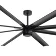 Breezary Industrial HVLS Commercial 100-in Matte Black with Black Aluminum Blades Ceiling Fan Without Light and Remote Control Included 8 -Blade