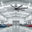 Breezary Industrial HVLS Commercial 100-in Matte Black with Black Aluminum Blades Ceiling Fan Without Light and Remote Control Included 8 -Blade