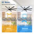 Breezary Industrial HVLS Commercial 100-in Matte Black with Black Aluminum Blades Ceiling Fan Without Light and Remote Control Included 8 -Blade