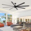 Breezary Industrial HVLS Commercial 100-in Matte Black with Black Aluminum Blades Ceiling Fan Without Light and Remote Control Included 8 -Blade