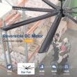 Breezary Industrial HVLS Commercial 100-in Matte Black with Black Aluminum Blades Ceiling Fan Without Light and Remote Control Included 8 -Blade