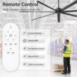 Breezary 8 ft HVLS Oversized Industrial 96-in Matte Black with Black Aluminum Blades Ceiling Fan Without Light and Remote Control Included 7 -Blade