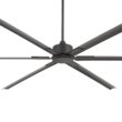 Breezary HVLS Oversized Industrial 120-in Black with Black Aluminum Blades Ceiling Fan Without Light and Remote Control Included 6 -Blade