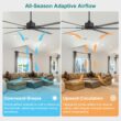 Breezary HVLS Oversized Industrial 120-in Black with Black Aluminum Blades Ceiling Fan Without Light and Remote Control Included 6 -Blade