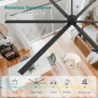 Breezary HVLS Oversized Industrial 120-in Black with Black Aluminum Blades Ceiling Fan Without Light and Remote Control Included 6 -Blade