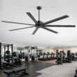 Breezary 9 ft HVLS Oversized Industrial 108-in Matte Black with Black Aluminum Blades Ceiling Fan Without Light and Remote Control Included 7 -Blade