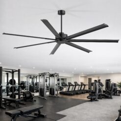 Breezary 9 ft HVLS Oversized Industrial 108-in Matte Black with Black Aluminum Blades Ceiling Fan Without Light and Remote Control Included 7 -Blade