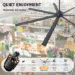 Breezary 9 ft HVLS Oversized Industrial 108-in Matte Black with Black Aluminum Blades Ceiling Fan Without Light and Remote Control Included 7 -Blade