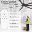 Breezary 9 ft HVLS Oversized Industrial 108-in Matte Black with Black Aluminum Blades Ceiling Fan Without Light and Remote Control Included 7 -Blade