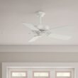Casablanca Panama 54-in Fresh White with Fresh White/Rustic Oak Veneer Blades Ceiling Fan Light Kit Compatible and Wall Control Included 5 -Blade