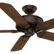 Casablanca Panama 54-in Brushed Cocoa with Distressed Walnut/Burnt Walnut Blades Ceiling Fan Light Kit Compatible and Remote Control Included 5 -Blade