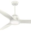 Casablanca Wisp 52-in Fresh White with Fresh White Blades LED Downrod or Flush Mount Ceiling Fan With Light and Remote Control Included 3 -Blade