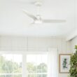 Casablanca Wisp 52-in Fresh White with Fresh White Blades LED Downrod or Flush Mount Ceiling Fan With Light and Remote Control Included 3 -Blade