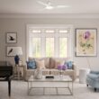 Casablanca Wisp 52-in Fresh White with Fresh White Blades LED Downrod or Flush Mount Ceiling Fan With Light and Remote Control Included 3 -Blade