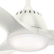 Casablanca Wisp 52-in Fresh White with Fresh White Blades LED Downrod or Flush Mount Ceiling Fan With Light and Remote Control Included 3 -Blade