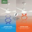 Casablanca Wisp 52-in Fresh White with Fresh White Blades LED Downrod or Flush Mount Ceiling Fan With Light and Remote Control Included 3 -Blade