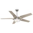 Casablanca Correne 56-in Brushed Nickel with Champagne Blades LED Ceiling Fan With Light and Remote Control Included 5 -Blade