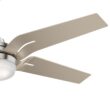 Casablanca Correne 56-in Brushed Nickel with Champagne Blades LED Ceiling Fan With Light and Remote Control Included 5 -Blade