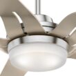 Casablanca Correne 56-in Brushed Nickel with Champagne Blades LED Ceiling Fan With Light and Remote Control Included 5 -Blade