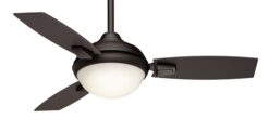 Casablanca Verse 44-in Maiden Bronze with Espresso/Maiden Bronze Plastic Blades LED Covered Outdoor Ceiling Fan With Light and Remote Control Included 3 -Blade