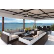 Casablanca Verse 44-in Maiden Bronze with Espresso/Maiden Bronze Plastic Blades LED Covered Outdoor Ceiling Fan With Light and Remote Control Included 3 -Blade