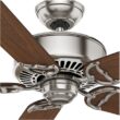 Casablanca Panama 54-in Brushed Nickel with Walnut/Burnt Walnut Blades Downrod or Flush Mount Ceiling Fan Light Kit Compatible and Remote Control Included 5 -Blade