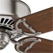 Casablanca Panama 54-in Brushed Nickel with Walnut/Burnt Walnut Blades Downrod or Flush Mount Ceiling Fan Light Kit Compatible and Remote Control Included 5 -Blade