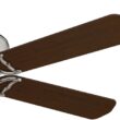 Casablanca Panama 54-in Brushed Nickel with Walnut/Burnt Walnut Blades Downrod or Flush Mount Ceiling Fan Light Kit Compatible and Remote Control Included 5 -Blade