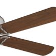 Casablanca Panama 54-in Brushed Nickel with Walnut/Burnt Walnut Blades Downrod or Flush Mount Ceiling Fan Light Kit Compatible and Remote Control Included 5 -Blade