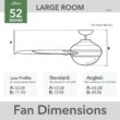 Casablanca Wisp 52-in Painted Pewter with Painted Pewter Blades LED Ceiling Fan With Light and Remote Control Included 3 -Blade