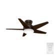 Casablanca Isotope 44-in Brushed Cocoa with Espresso Veneer Blades LED Flush Mount Ceiling Fan With Light and Wall Control Included 5 -Blade