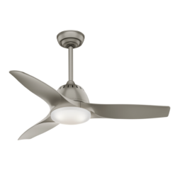 Casablanca Wisp 44-in Painted Pewter with Painted Pewter Blades LED Ceiling Fan With Light and Remote Control Included 3 -Blade