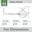 Casablanca Wisp 44-in Painted Pewter with Painted Pewter Blades LED Ceiling Fan With Light and Remote Control Included 3 -Blade