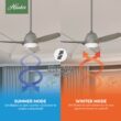 Casablanca Wisp 44-in Painted Pewter with Painted Pewter Blades LED Ceiling Fan With Light and Remote Control Included 3 -Blade